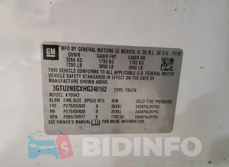 3GTU2NECXHG248162 Photo# 12