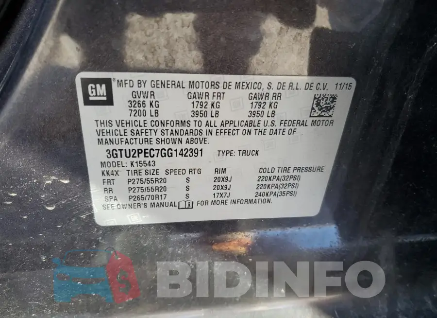 3GTU2PEC7GG142391 Photo# 12