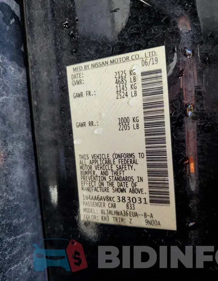 1N4AA6AV8KC383031 Photo# 13