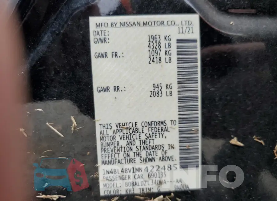 1N4BL4BV1MN422485 Photo# 12
