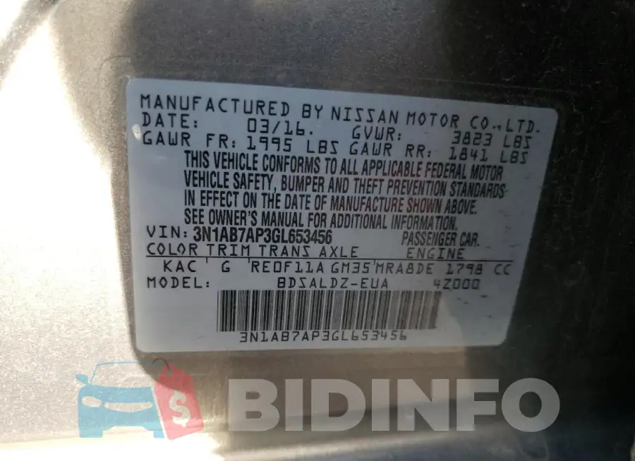 3N1AB7AP3GL653456 Photo# 12