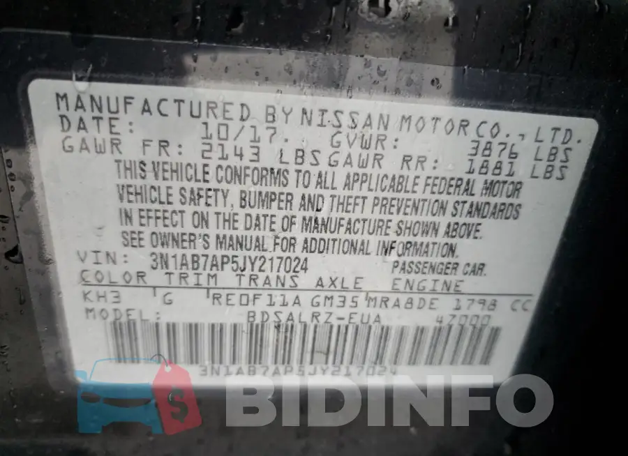 3N1AB7AP5JY217024 Photo# 12