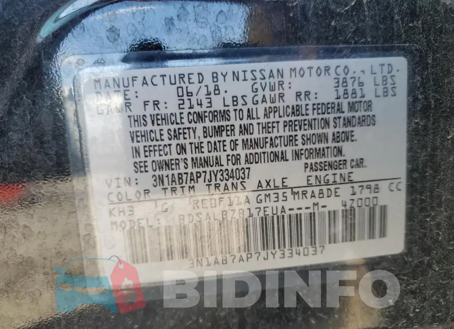 3N1AB7AP7JY334037 Photo# 12