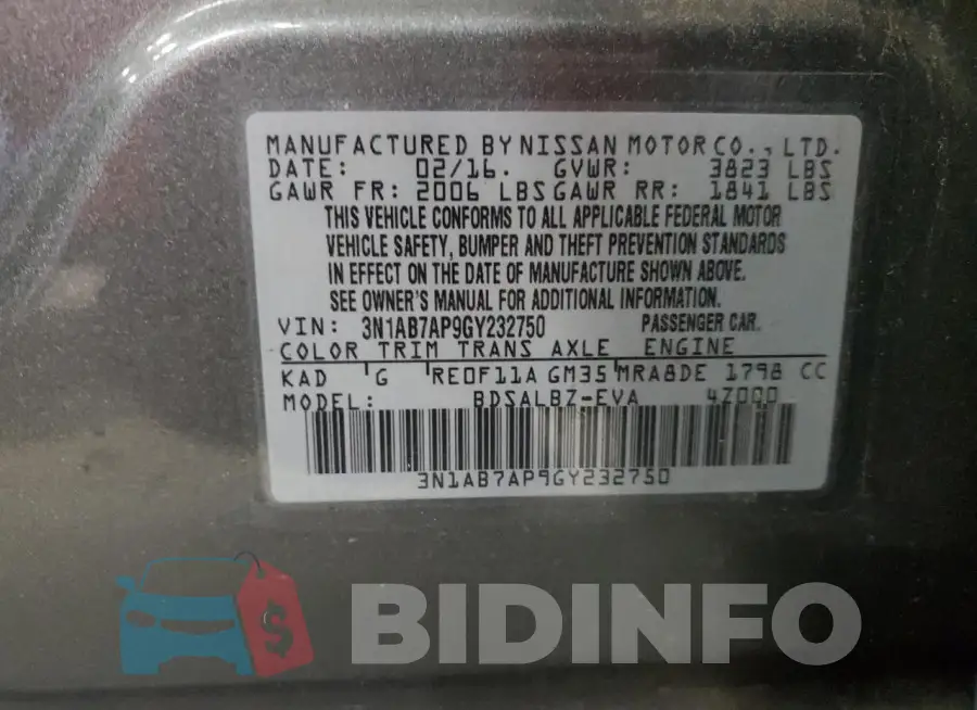 3N1AB7AP9GY232750 Photo# 12