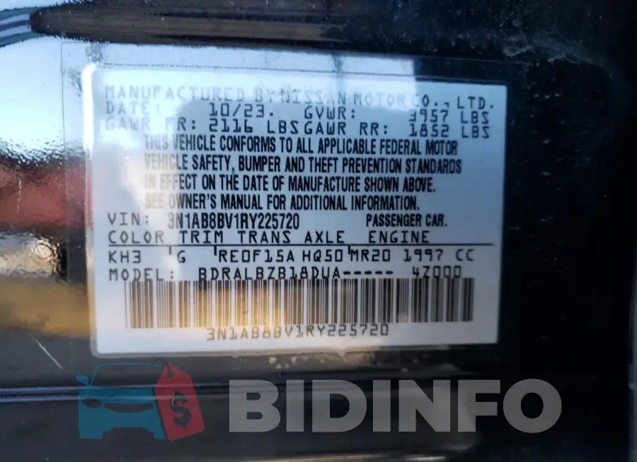 3N1AB8BV1RY225720 Photo# 12