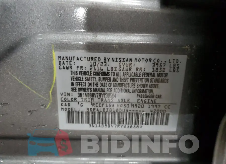 3N1AB8BV7RY238584 Photo# 12