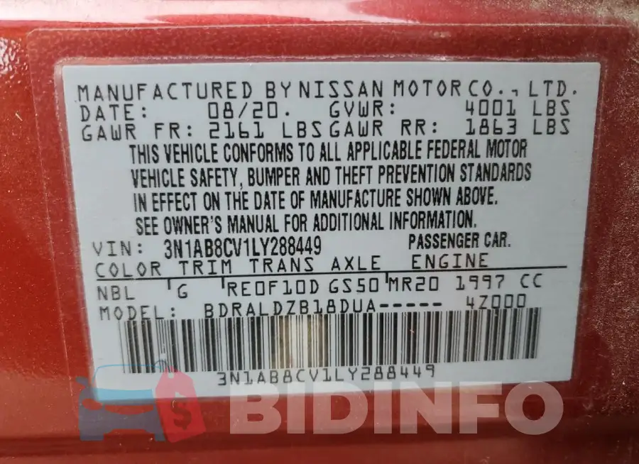 3N1AB8CV1LY288449 Photo# 13
