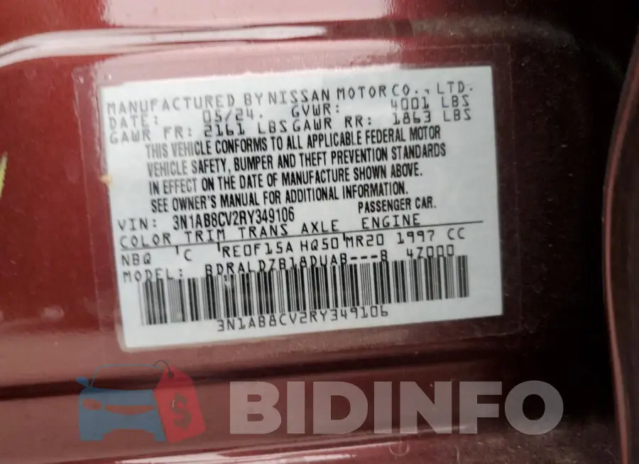 3N1AB8CV2RY349106 Photo# 12