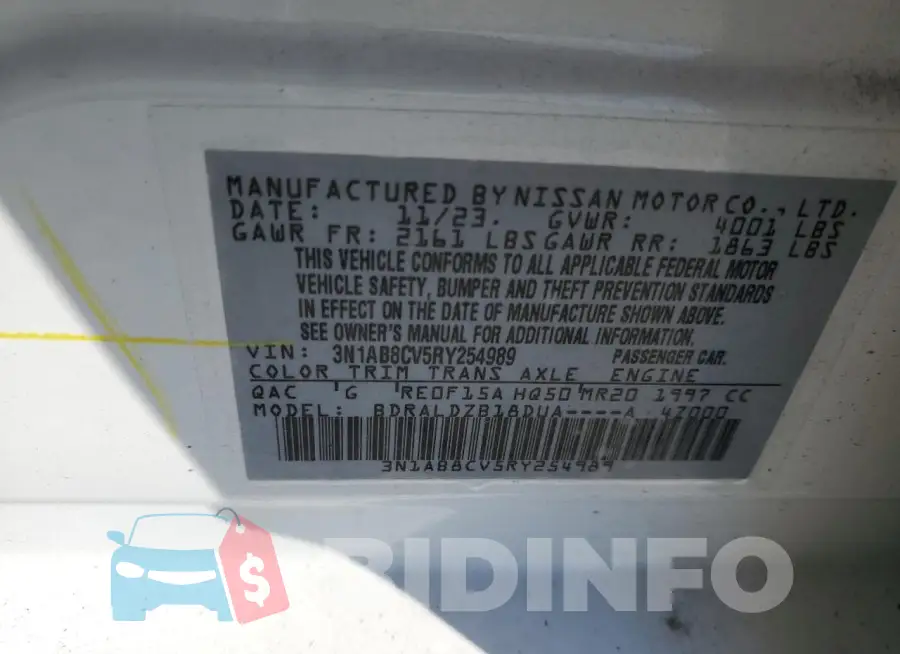 3N1AB8CV5RY254989 Photo# 13