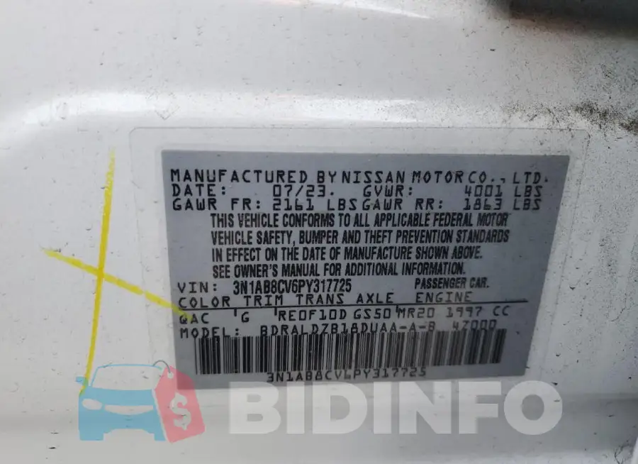 3N1AB8CV6PY317725 Photo# 12