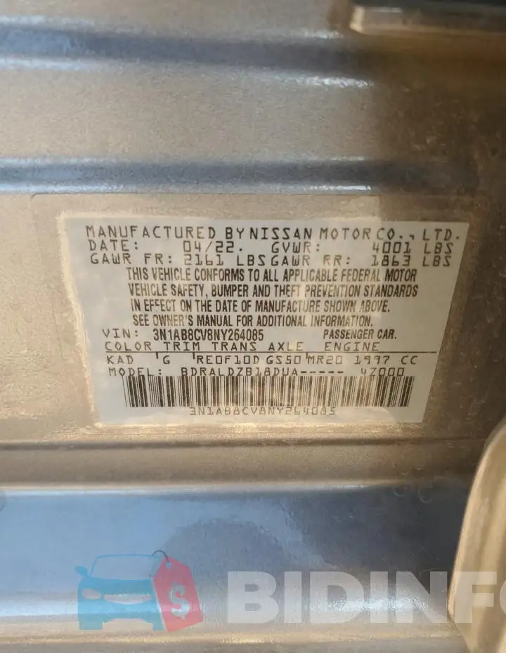 3N1AB8CV8NY264085 Photo# 12