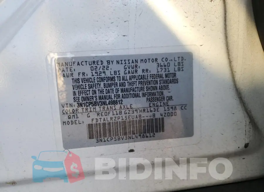 3N1CP5BV3NL498612 Photo# 14