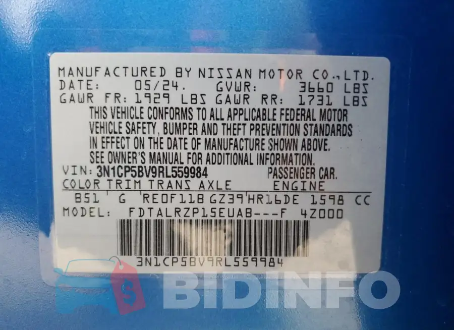 3N1CP5BV9RL559984 Photo# 13
