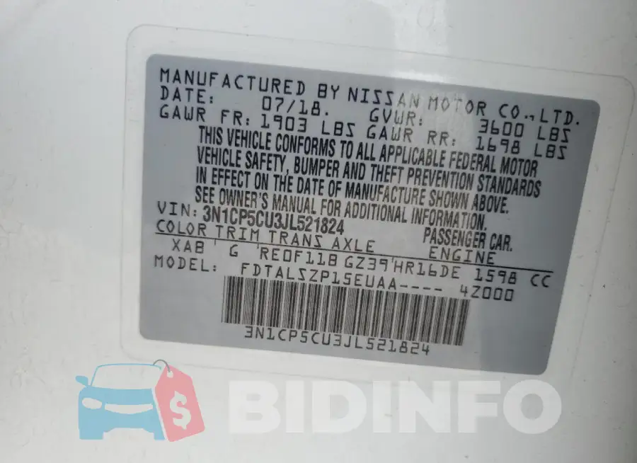 3N1CP5CU3JL521824 Photo# 13