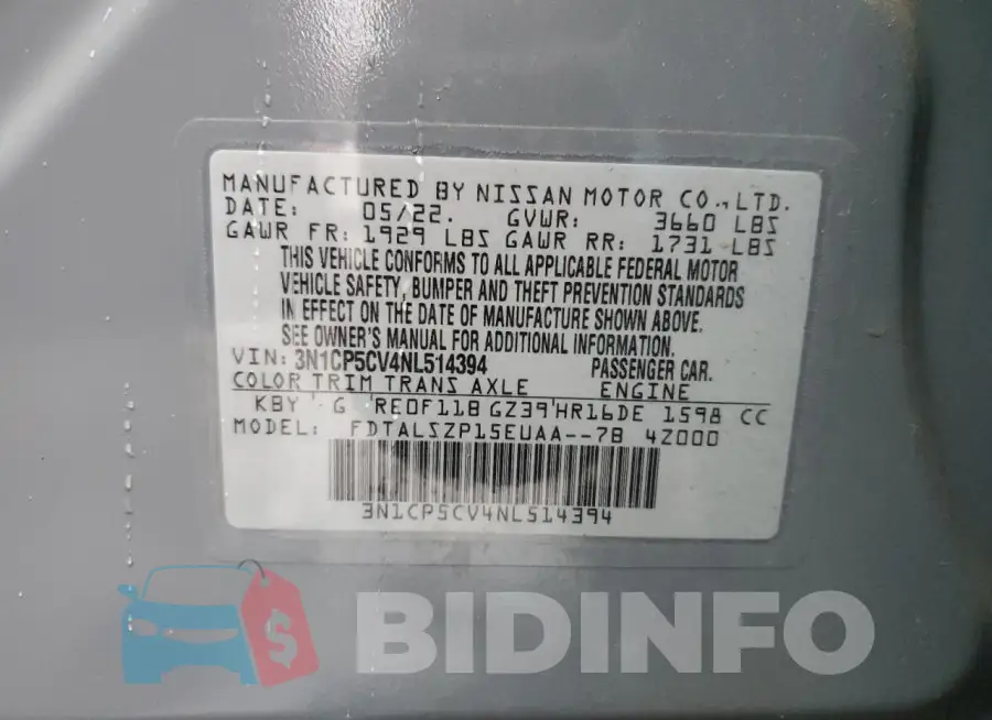 3N1CP5CV4NL514394 Photo# 12