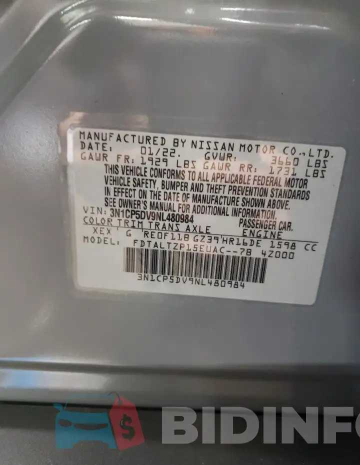3N1CP5DV9NL480984 Photo# 12