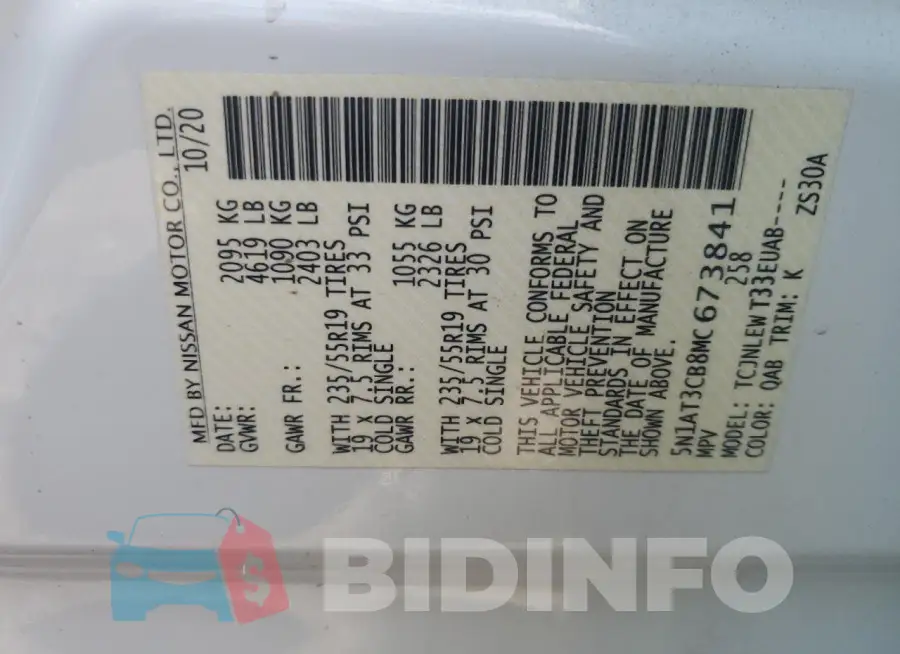 5N1AT3CB8MC673841 Photo# 13