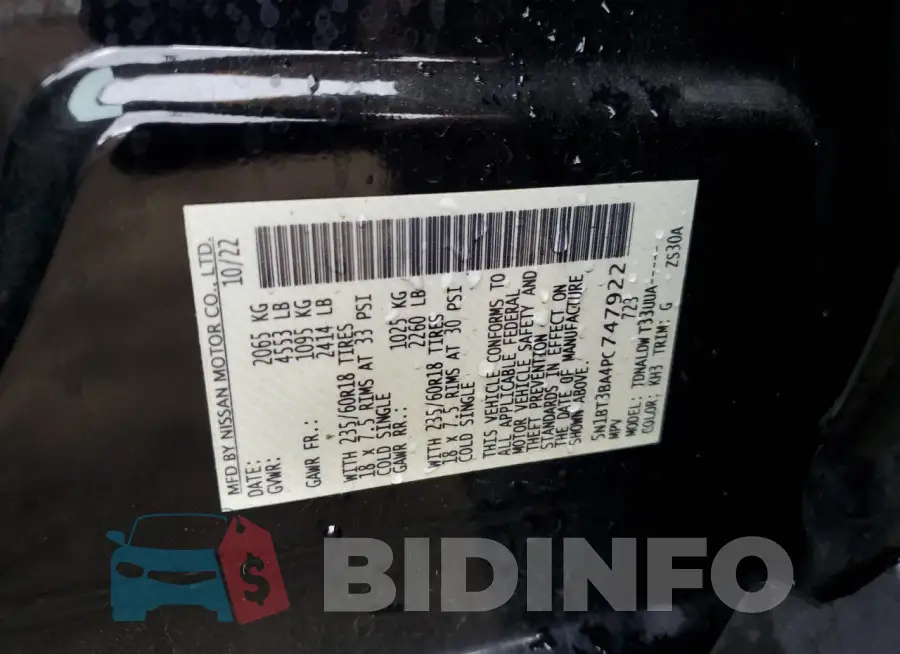 5N1BT3BA4PC747922 Photo# 13