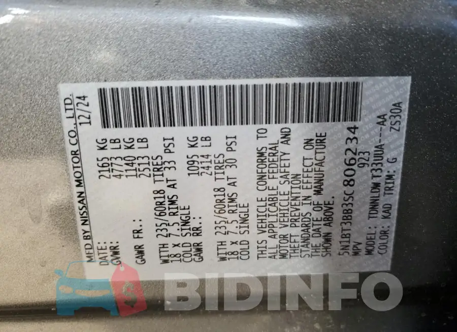5N1BT3BB3SC806234 Photo# 14