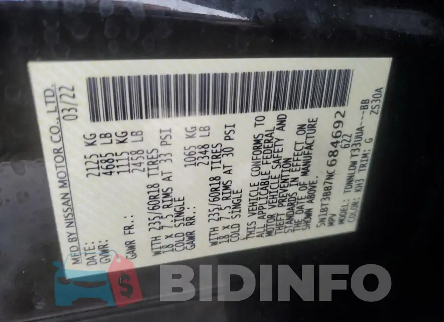 5N1BT3BB7NC684692 Photo# 14