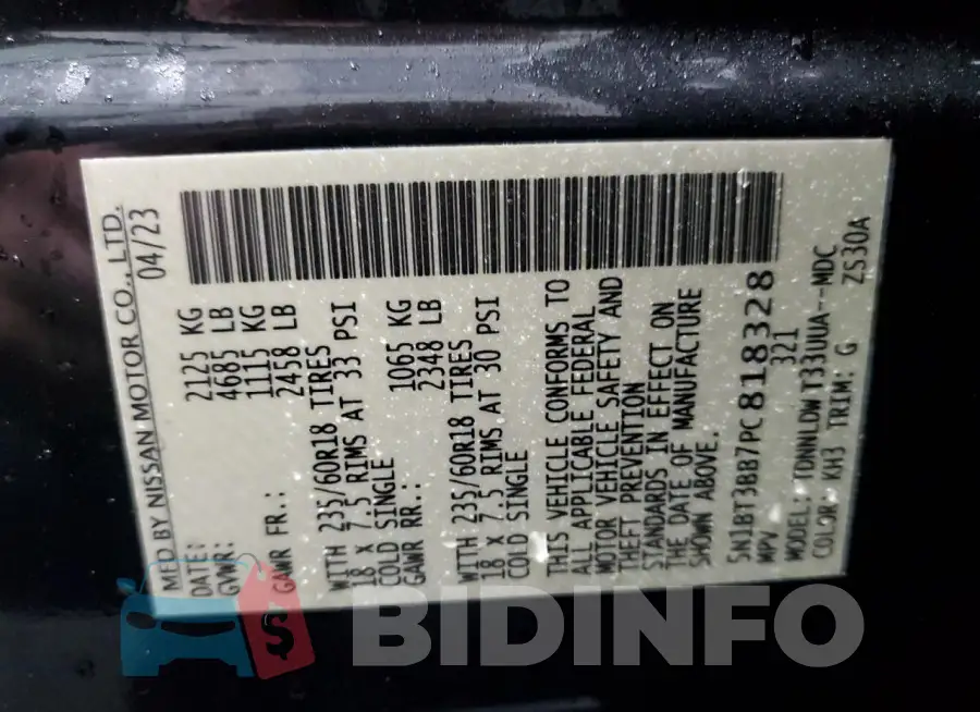 5N1BT3BB7PC818328 Photo# 14