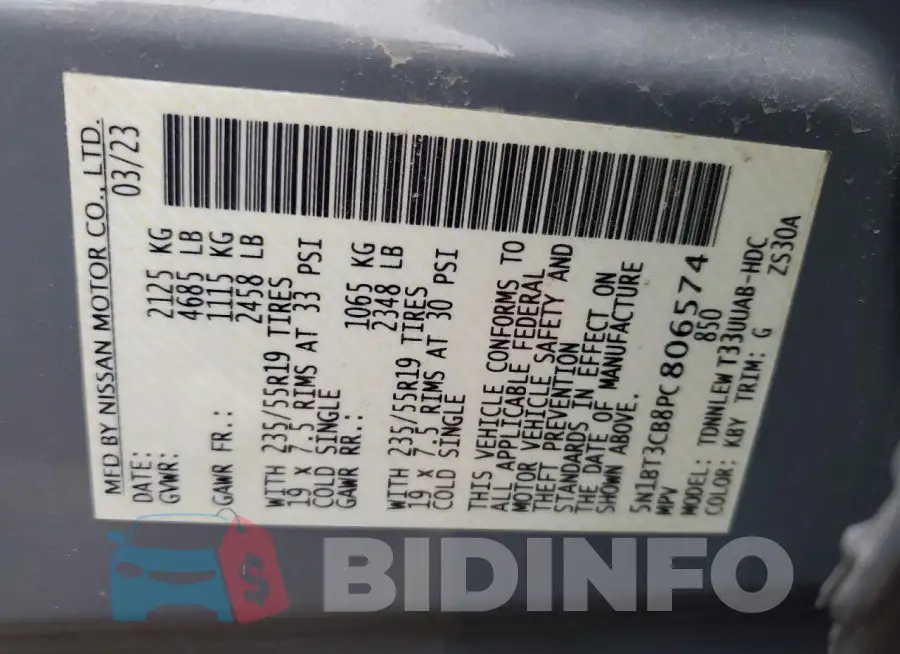 5N1BT3CB8PC806574 Photo# 13