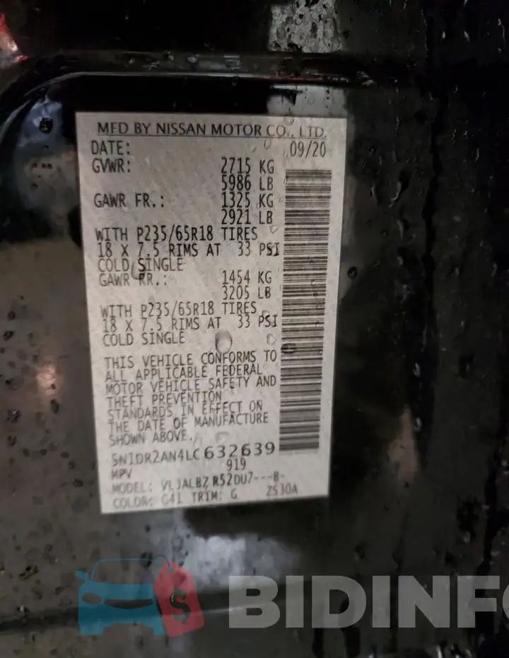 5N1DR2AN4LC632639 Photo# 14
