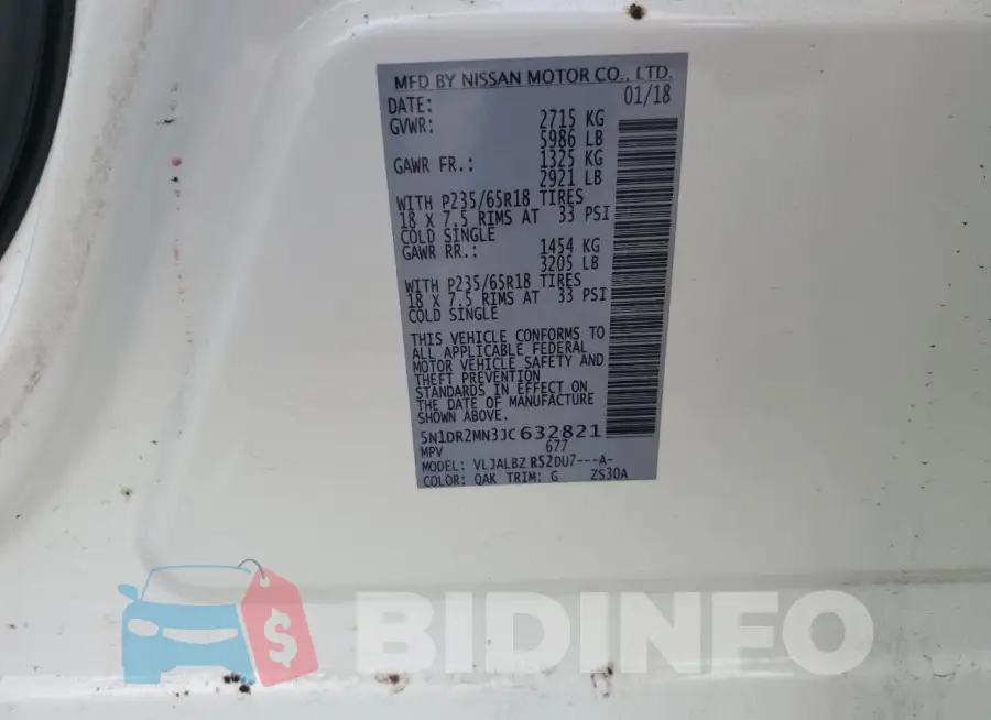5N1DR2MN3JC632821 Photo# 13