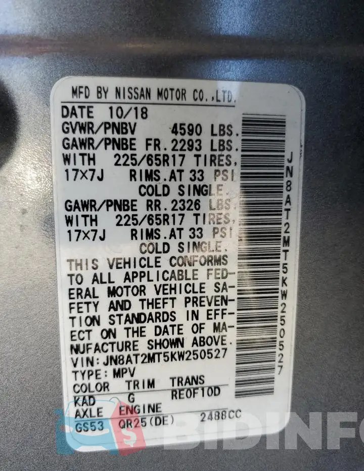 JN8AT2MT5KW250527 Photo# 14