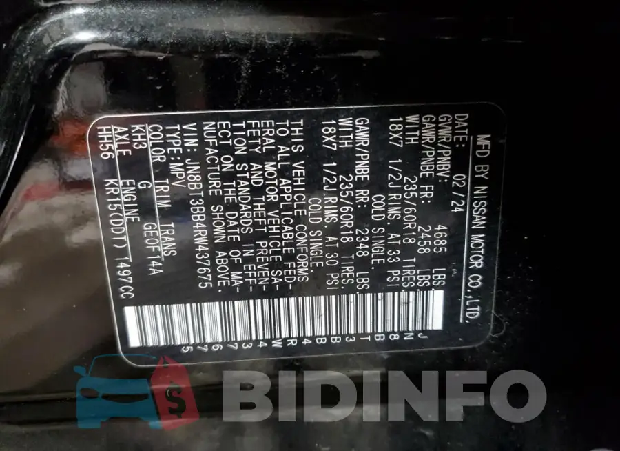 JN8BT3BB4RW437675 Photo# 14