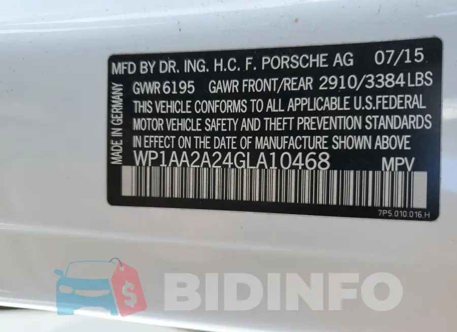 WP1AA2A24GLA10468 Photo# 13