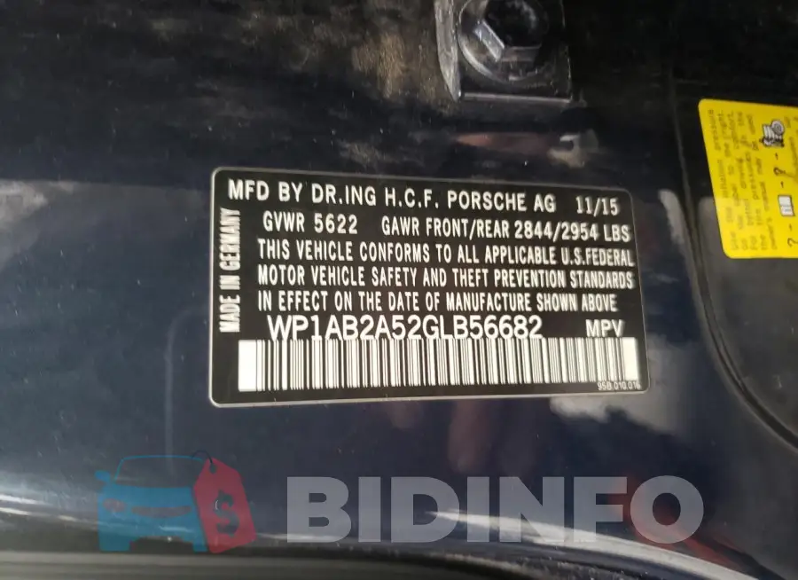 WP1AB2A52GLB56682 Photo# 14