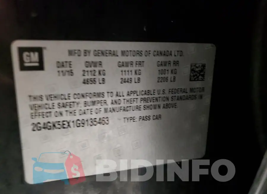 2G4GK5EX1G9135463 Photo# 12
