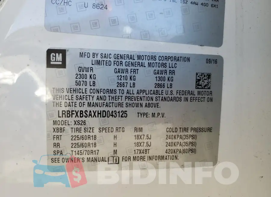 LRBFXBSAXHD043125 Photo# 14
