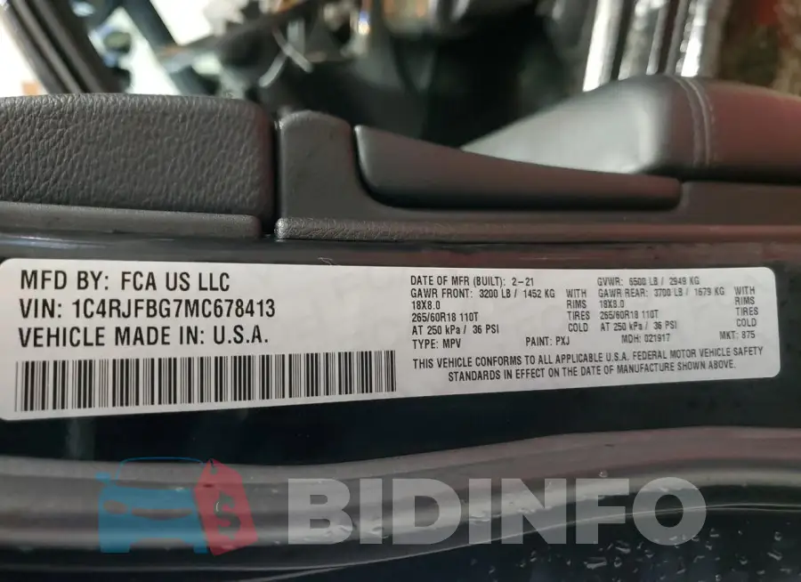 1C4RJFBG7MC678413 Photo# 13