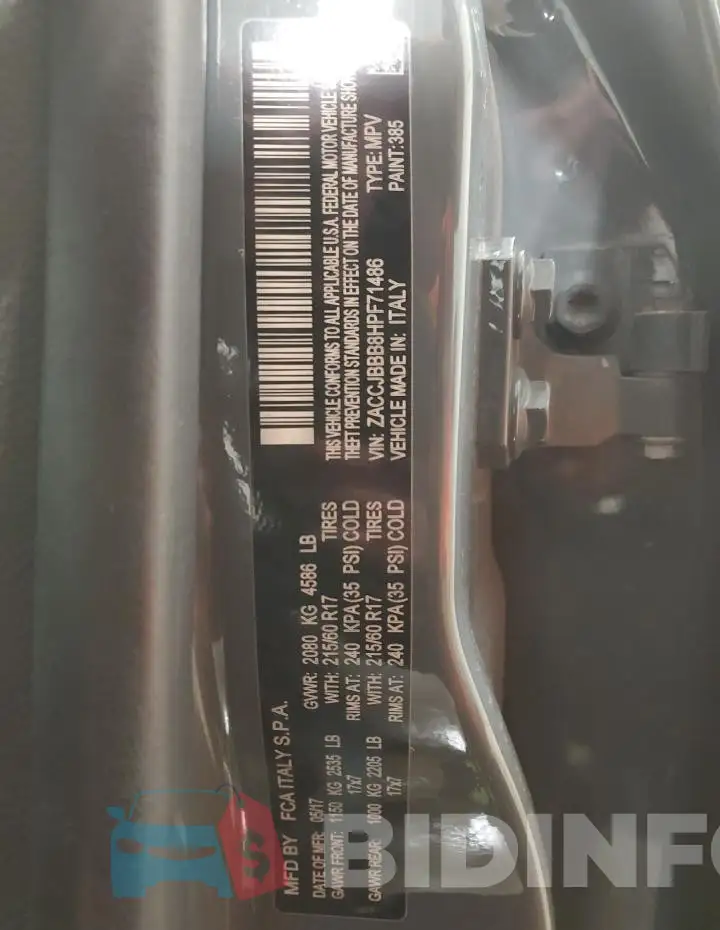 ZACCJBBB8HPF71486 Photo# 14