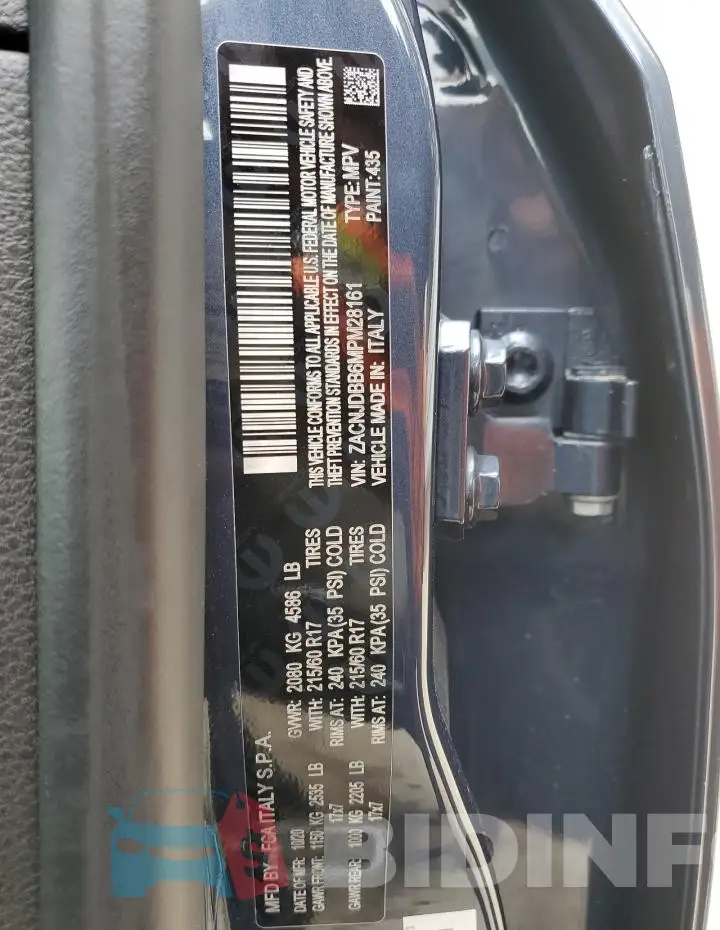 ZACNJDBB6MPM28161 Photo# 13