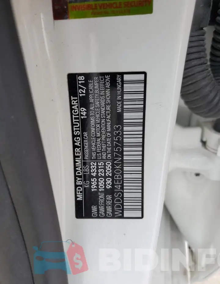 WDDSJ4EB0KN757533 Photo# 12