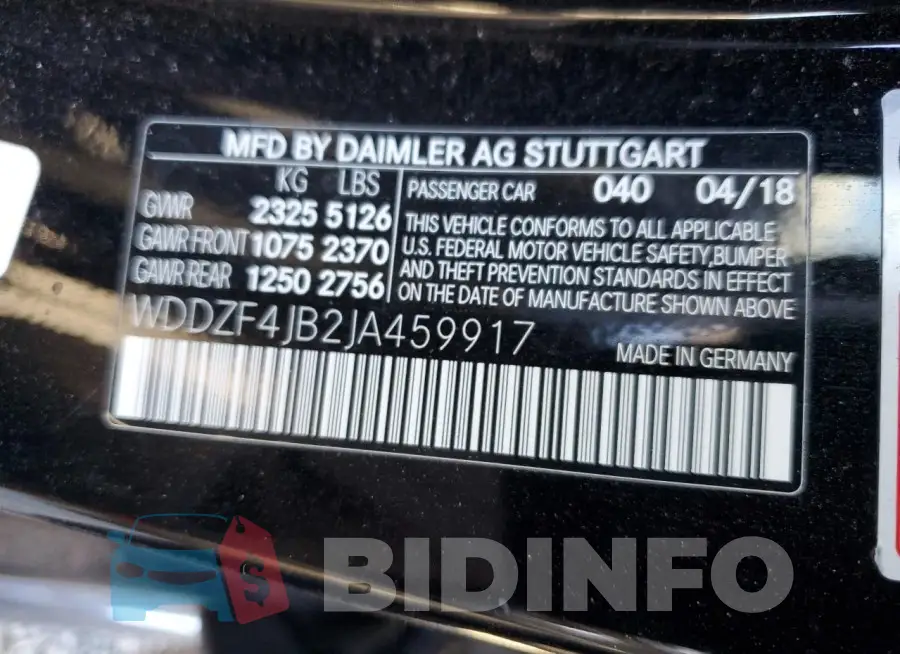 WDDZF4JB2JA459917 Photo# 13