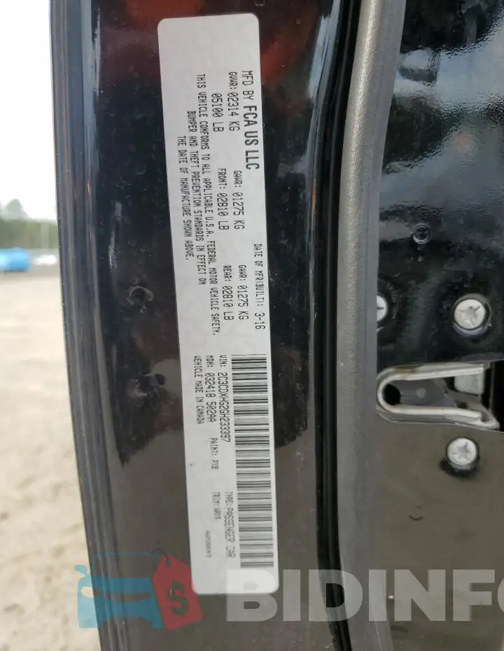 2C3CDXHG2GH233397 Photo# 13