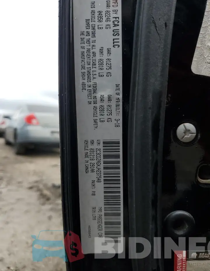 2C3CDZAGXJH237548 Photo# 13