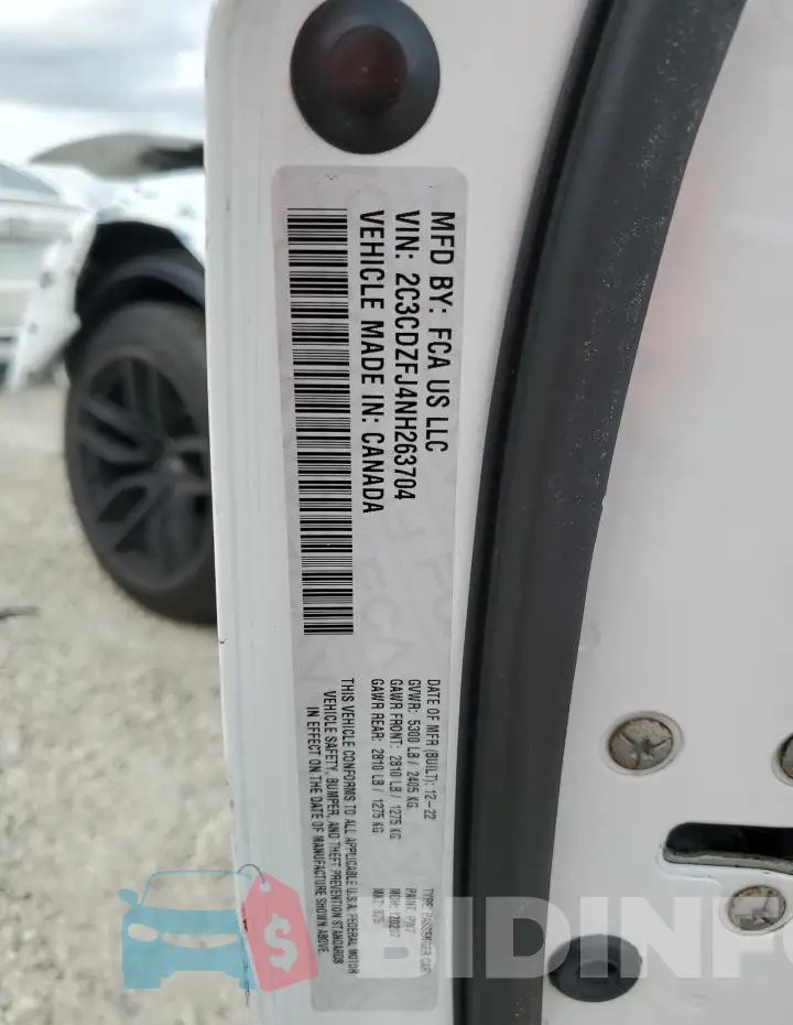 2C3CDZFJ4NH263704 Photo# 12