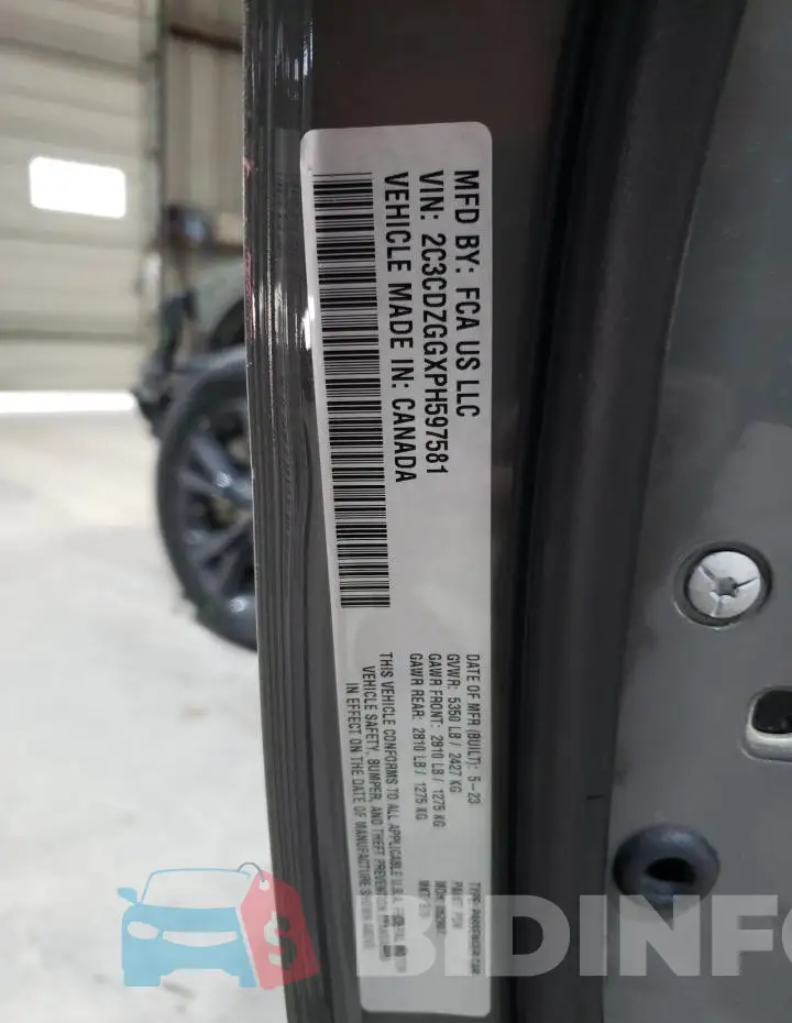 2C3CDZGGXPH597581 Photo# 13