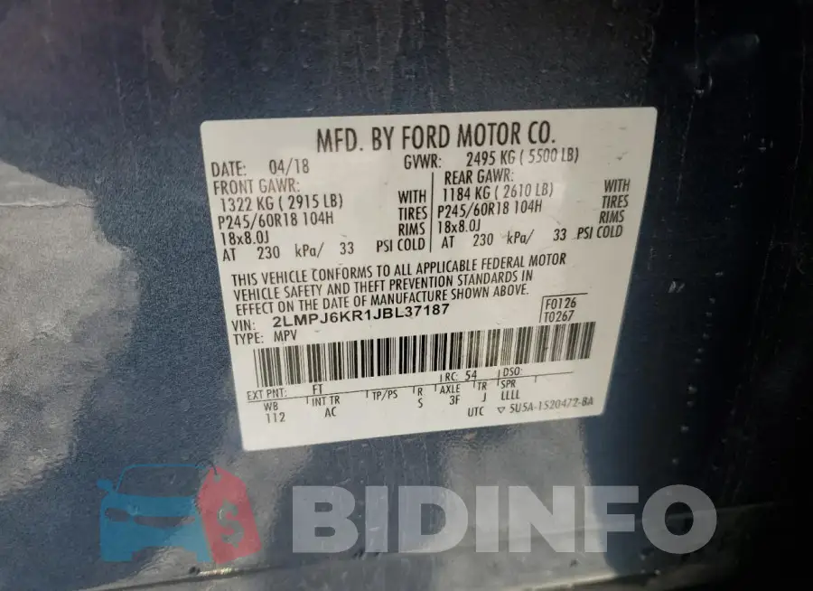 2LMPJ6KR1JBL37187 Photo# 13