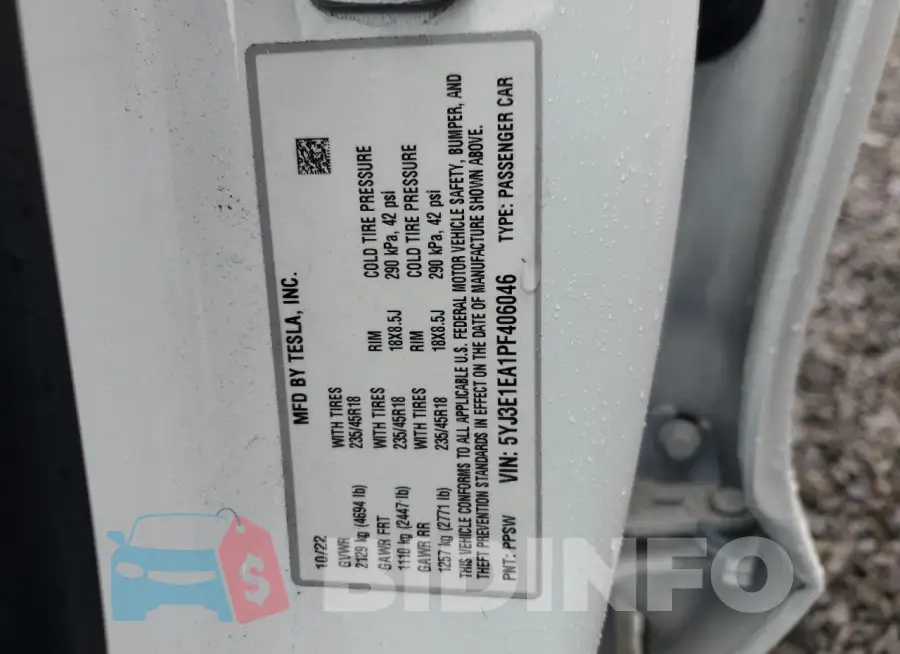 5YJ3E1EA1PF406046 Photo# 14
