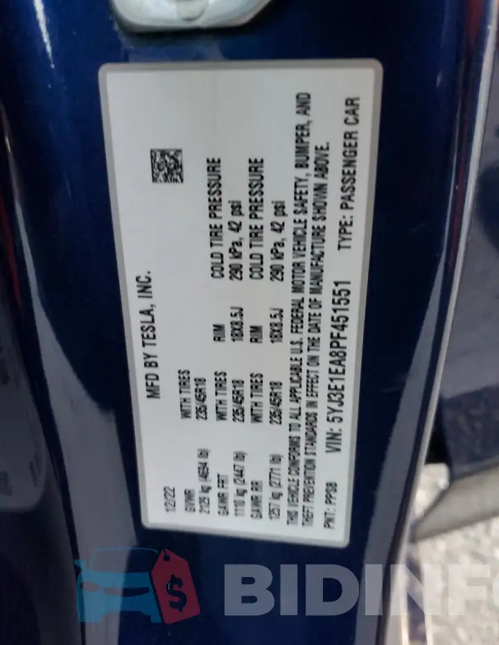 5YJ3E1EA8PF451551 Photo# 13