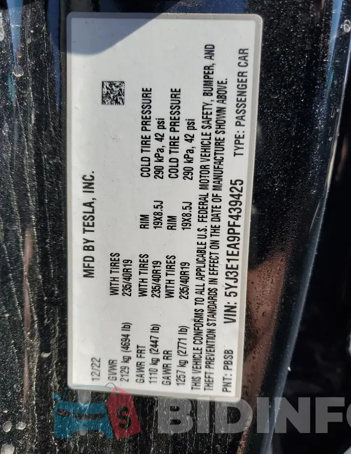 5YJ3E1EA9PF439425 Photo# 13