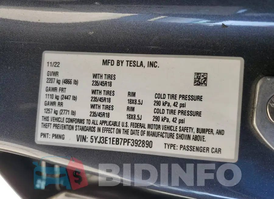 5YJ3E1EB7PF392890 Photo# 13