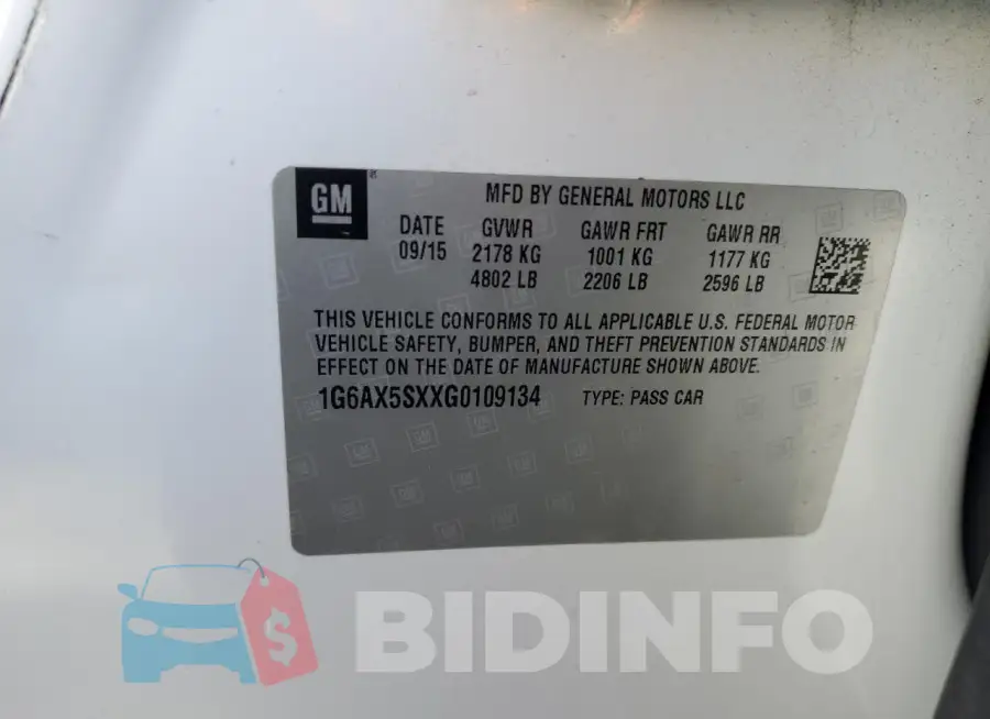 1G6AX5SXXG0109134 Photo# 12