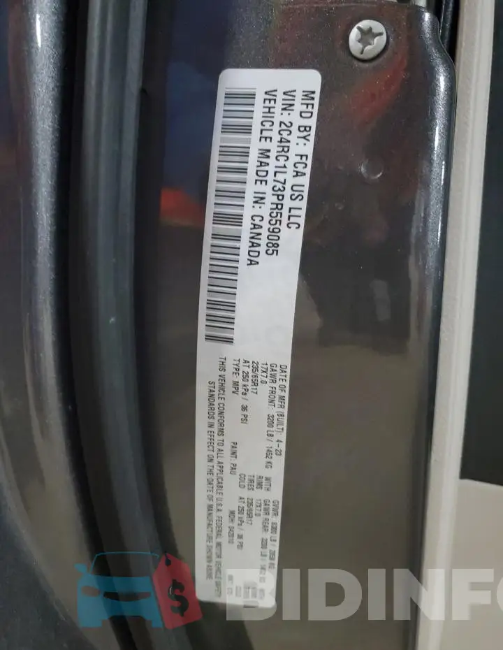 2C4RC1L73PR559085 Photo# 13